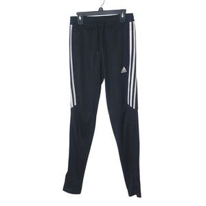 Adidas Mens S Trio 17 Training Pants Black Climacool White Stripes Zip Ankles